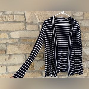 Jcrew womens M cardigan. Navy and white striped.